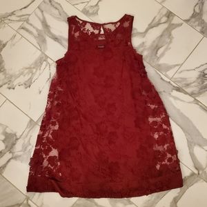 Roz & Ali Red Applique Dress Large
